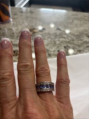 Zales Sterling Silver and Real Tanzanite Ring